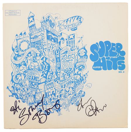 Lot #669 Sonny and Cher Signed Album - Super Stars Super Hits No. 2 - Image 1