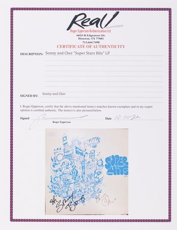 Lot #669 Sonny and Cher Signed Album - Super Stars Super Hits No. 2 - Image 2