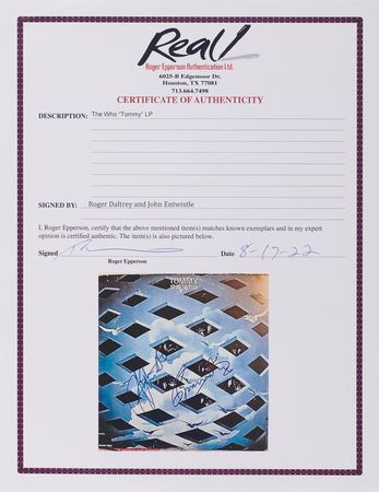 Lot #656 The Who: Daltrey and Entwistle Signed Album - Tommy - Image 2