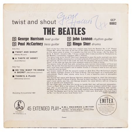 Lot #573 Beatles: George Harrison Signed 'Twist