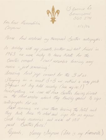Lot #570 Beatles Signatures - Obtained Outside the Royal Pier Hotel in Great Yarmouth (1963) - Image 2