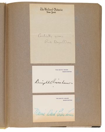 Lot #765 20th-Century Autograph Scrapbook with Babe Ruth, Lou Gehrig, Thomas Edison, Amelia Earhart, George Gershwin, and Calvin Coolidge - Image 4