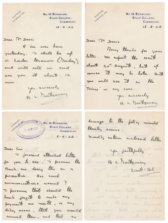 Lot #478 Montgomery of Alamein (4) Autograph