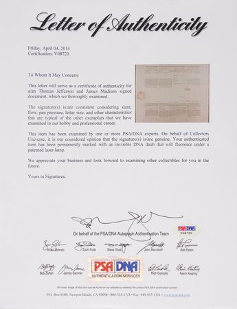 Lot #1 Thomas Jefferson and James Madison Signed Four-Language Ship's Passport - Image 4