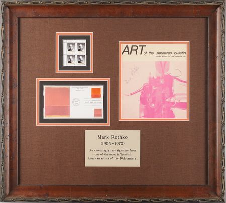 Lot #502 Mark Rothko Signed Booklet - Art of the