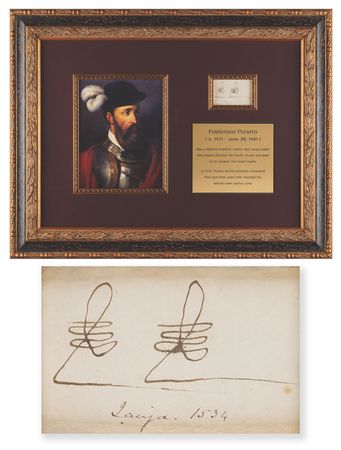 Lot #144 Francisco Pizarro Autograph Fragment with