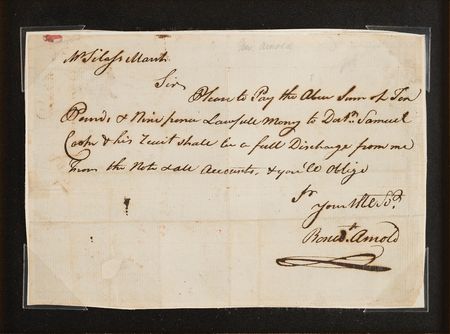 Lot #461 Benedict Arnold Autograph Letter Signed - Image 1