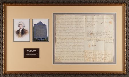 Lot #527 Philip Freneau Twice-Signed Document -