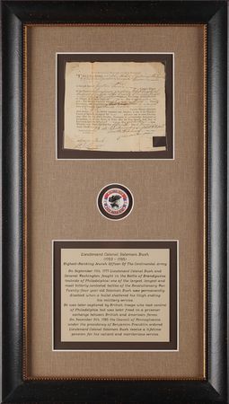Lot #462 Solomon Bush Document Signed
