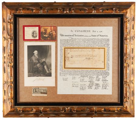 Lot #111 John Hancock Autograph Endorsement Signed
