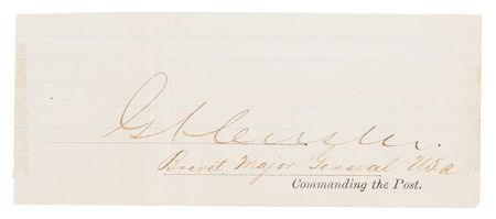 Lot #471 George A. Custer Signature