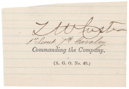 Lot #472 Thomas W. Custer Signature - Two-Time