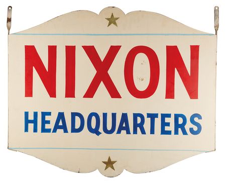 Lot #82 Richard Nixon 1968 Campaign Headquarters Sign from Bucks County, PA - Image 1