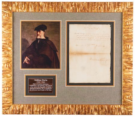 Lot #482 Andrea Doria Autograph Letter Signed
