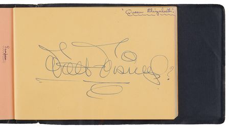 Lot #510 Walt Disney Signed Autograph Album, with Rita Hayworth, Vivien Leigh, Oliver Hardy, and Others - Image 2