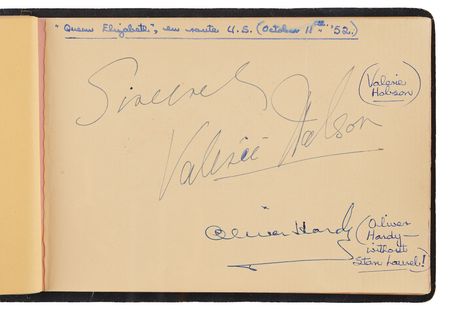 Lot #510 Walt Disney Signed Autograph Album, with Rita Hayworth, Vivien Leigh, Oliver Hardy, and Others - Image 3