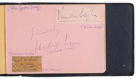 Lot #510 Walt Disney Signed Autograph Album, with Rita Hayworth, Vivien Leigh, Oliver Hardy, and Others - Image 5
