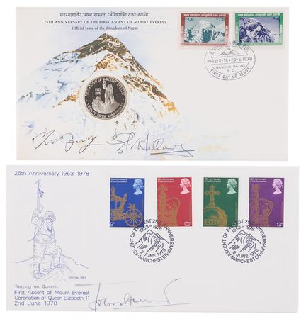 Lot #302 Edmund Hillary, Tenzing Norgay, and John