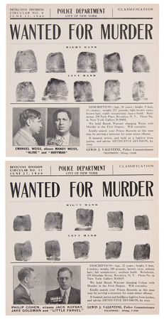 Lot #384 Murder, Inc. Collection of (23) New York Police Department Mug Shots and Wanted Posters, Including Lucky Luciano and Dutch Schultz - Image 6