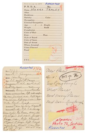 Lot #338 Wild West Outlaws (3) Pinkerton National Detective Agency Identification Cards of Etta Place, William ‘Cowboy’ Cruzan, and Harry Tracy - Image 2