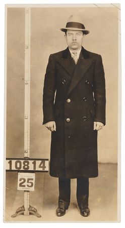 Lot #428 Willie Sutton Original New York City Police Department Standing Mug Shot Photograph - From His November 25, 1930 Arrest - Image 1