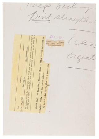 Lot #458 Vincent 'The Chin' Gigante Oversized 1957 Press Photo, Following His Arrest for the Attempted Murder of Frank Costello - Image 2