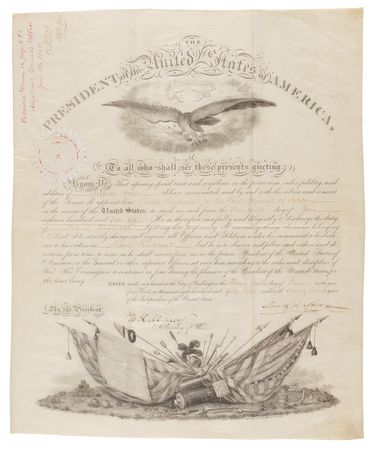 Lot #16 James K. Polk Document Signed as