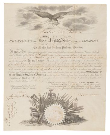 Lot #13 Martin Van Buren Document Signed as