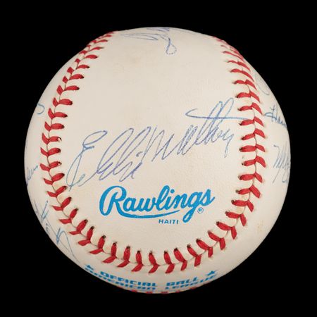 Lot #762 500 Home Run Club Multi-Signed Baseball (11) with Hank Aaron, Ted Williams, and Mickey Mantle - Image 3