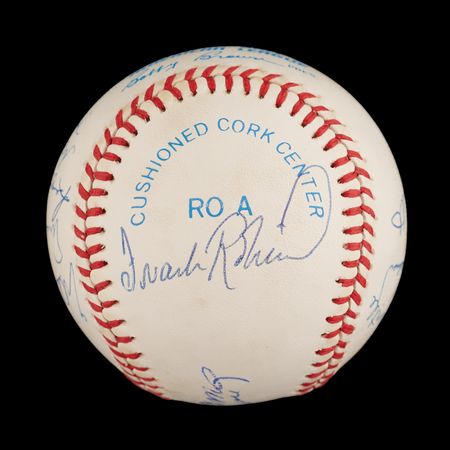 Lot #762 500 Home Run Club Multi-Signed Baseball (11) with Hank Aaron, Ted Williams, and Mickey Mantle - Image 4