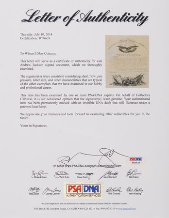 Lot #10 Andrew Jackson Document Signed as President, Appointing a Major by Brevet - Image 2