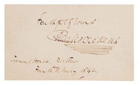 Lot #526. Charles Dickens Signature