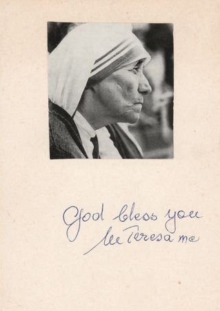 Lot #225 Mother Teresa Signature