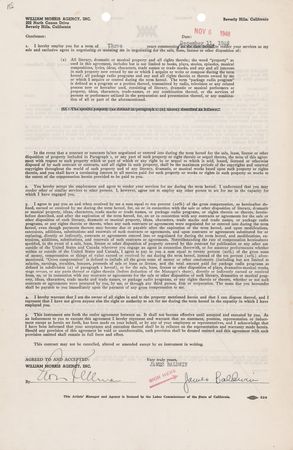 Lot #519 James Baldwin Document Signed