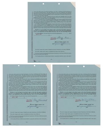 Lot #745 The Three Stooges (3) Documents Signed - Moe Howard, Larry Fine, and Joe DeRita - Image 1