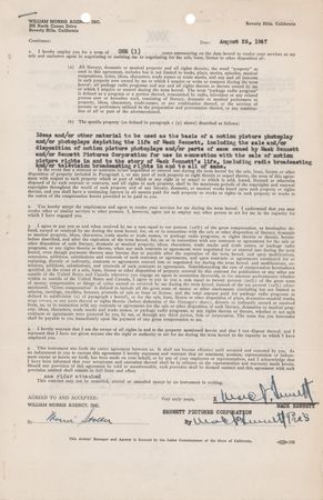 Lot #737 Mack Sennett Triple-Signed Document - Image 1