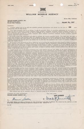 Lot #737 Mack Sennett Triple-Signed Document - Image 2