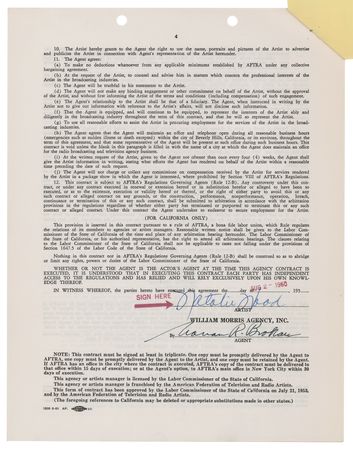 Lot #755 Natalie Wood Document Signed - Image 1