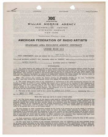 Lot #704 Jackie Gleason Signed Agency Contract - Image 2