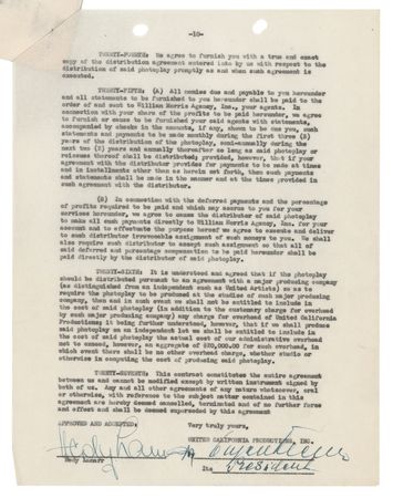 Lot #717 Hedy Lamarr Signed Motion Picture Contract for Let's Live a Little - Image 1