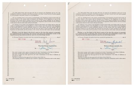 Lot #647 Simon and Garfunkel (2) Early Signed Agency Contracts, Executed Shortly After the Release of Wednesday Morning, 3 A.M. - Image 1
