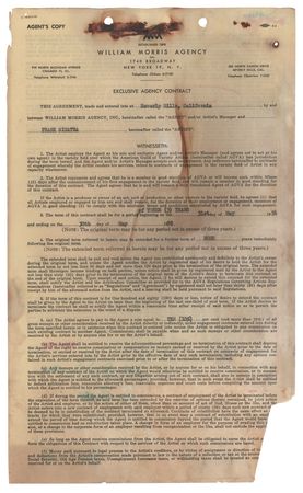 Lot #740 Frank Sinatra Agency Contract Signed at the Height of His Mid-1950s Career (1956) - Image 2