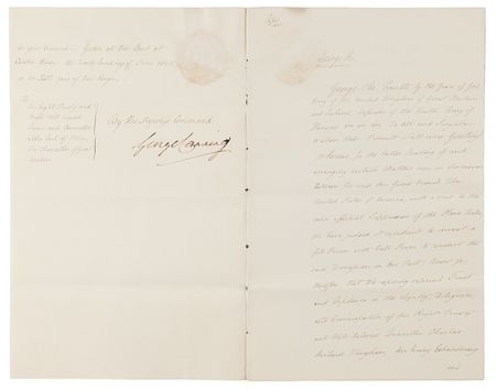 Lot #184 King George IV Document Signed, Authorizing Negotiation of a Treaty with the United States for the Suppression of the Slave Trade (1825) - Image 2