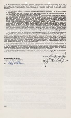 Lot #741 Sylvester Stallone Agency Contract Signed in 1979, Months After the Release of Rocky II - Image 1