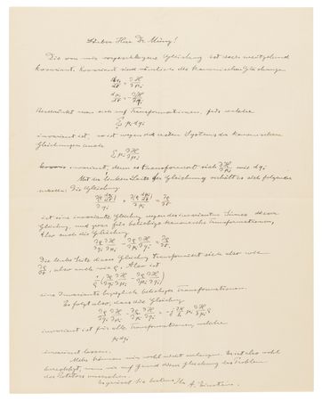 Lot #277 Albert Einstein Autograph Letter Signed