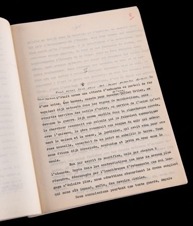 Lot #541 Antoine de Saint-Exupery Hand-Annotated and Signed Typescript Draft for Wind, Sand and Stars - Image 5