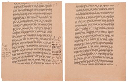 Lot #538 Marcel Proust Hand-Corrected Galley Proof Pages from In Search of Lost Time: 