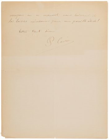 Lot #267 Pierre Curie Autograph Letter Signed on Microscopes - Image 3