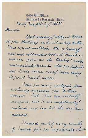 Lot #525 Charles Dickens Autograph Letter Signed: