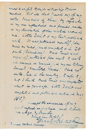 Lot #525 Charles Dickens Autograph Letter Signed: 
